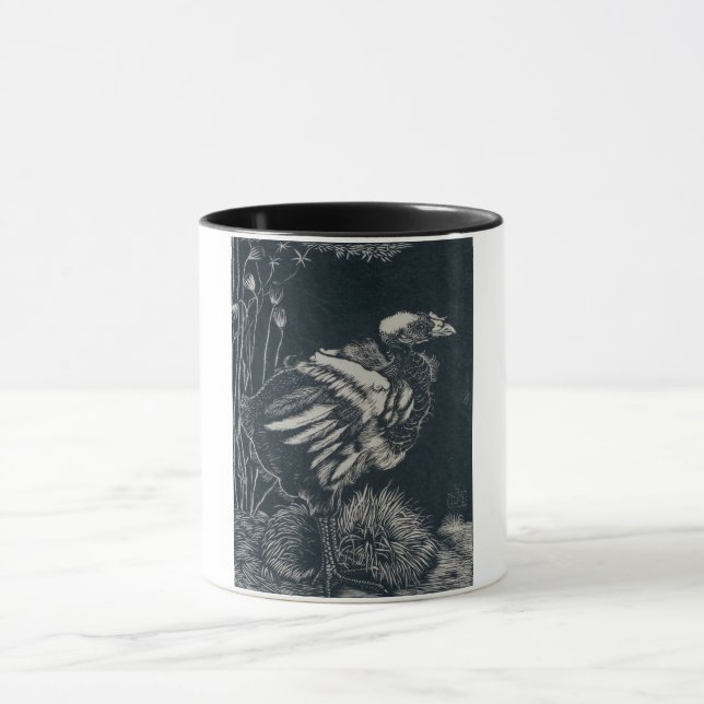 Caneca Pintinho de pássaro emergindo de seu ninho (por Ja (Centro)