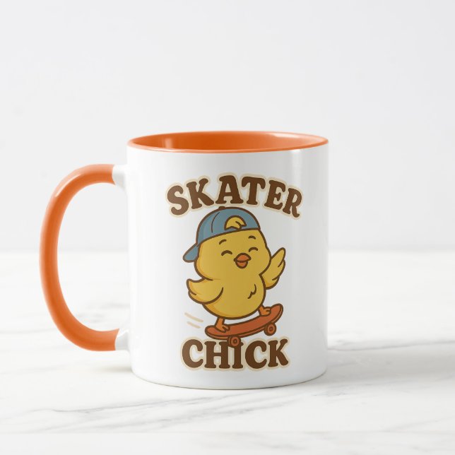 Caneca Pintinho de Skater - Estilo de Rua Cute Tee (Esquerda)