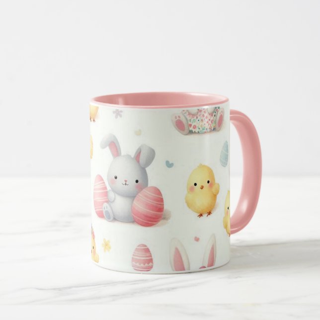 Caneca Pintinhos & Coelhinhos (Frente Esquerda)