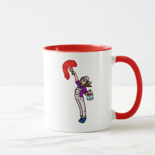 Caneca Pintor de Cabelo Castanho Nome Mug
