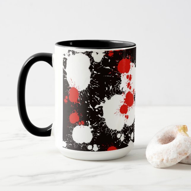Caneca Pintor preto, branco e vermelho (Com Donut)