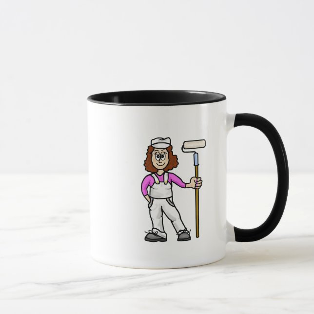 Caneca Pintor profissional de mulheres com roller mug (Direita)