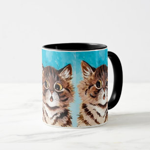 Caneca Pintor x3 do Cat Surpreso por Louis Wain