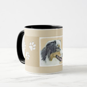 Caneca Pintura Australiana De Pastores - Arte Original De