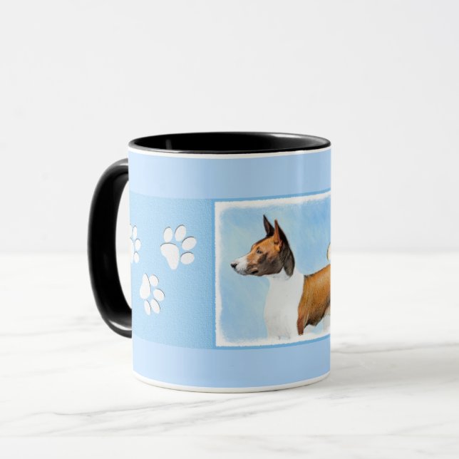 Caneca Pintura Basenji - Arte Original Custa (Frente Esquerda)