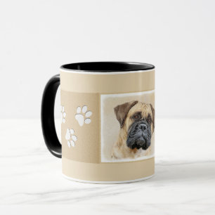 Caneca Pintura Bullmastiff - Arte Cachorro Original Bonit