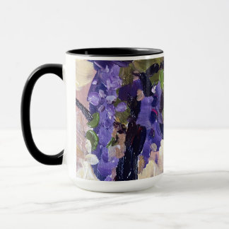 Caneca Pintura contemporânea glicínias florescendo