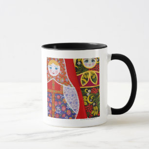 Caneca Pintura da boneca de Matryoshka do russo