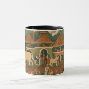 Caneca Pintura da Miniatura do Batik indonésio