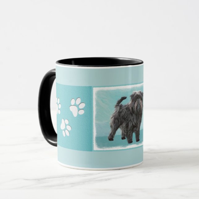 Caneca Pintura de Affenpinscher - Arte de Cachorro Origin (Frente Esquerda)