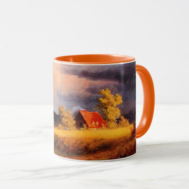 Caneca Pintura de Albert Bierstadt, Paisagem Bávara (Frente Esquerda)