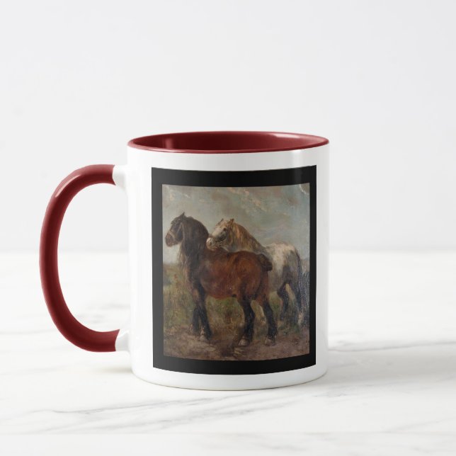 Caneca Pintura de Arte Bela Marrom Draft Horse: Belga (Esquerda)