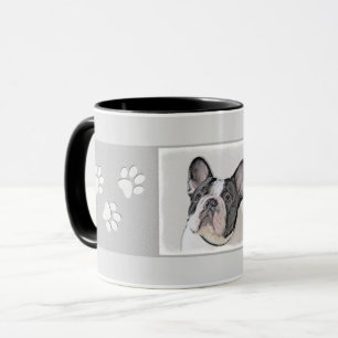Caneca Pintura de Bulldog Francês (Brindle Pied) - Arte 