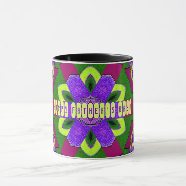 Caneca Pintura de caleidoscópio para o dia dos pais (Centro)