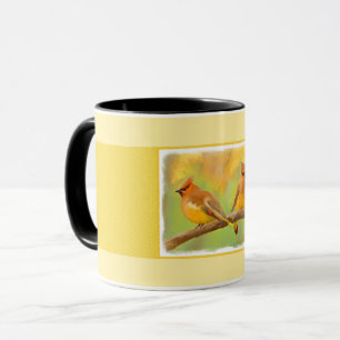 Caneca Pintura De Cedar Waxwing - Arte De Cachorro Origin