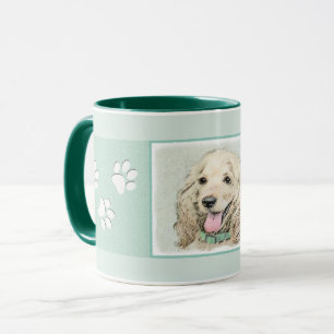 Caneca Pintura de Cocker Spaniel Buff - Arte de Cão Orig