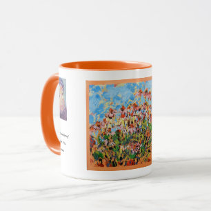 Caneca Pintura de Coneflowers / Artista Larry Lerew
