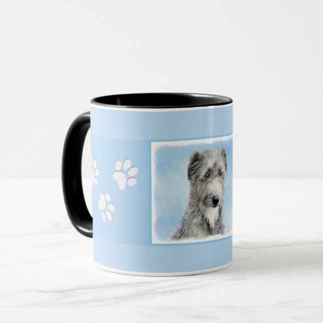 Caneca Pintura De Deerhound Escocês - Cachorro Original C (Frente Esquerda)