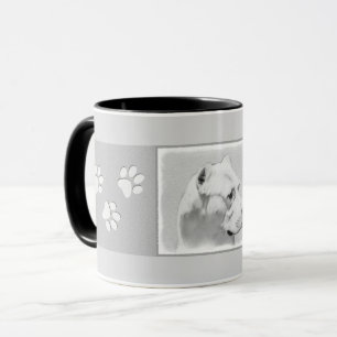 Caneca Pintura de Dogo Argentino - Arte Original de Cães