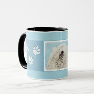Caneca Pintura de Komondor - Arte de Cachorro Original