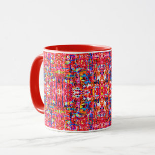 Caneca Pintura de ondas abstratas coloridas fofas