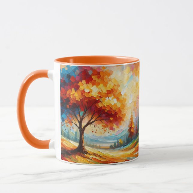 Caneca Pintura de Paisagem com Cores Vibrantes (Esquerda)