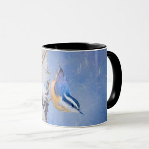 Caneca Pintura De Pássaros Original De Raça Vermelha