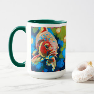 Caneca Pintura de Peixe Koi - Presente para Amantes de Pe