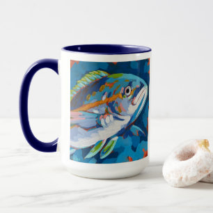 Caneca Pintura de Peixes Tropicais - Decoração de Casa de