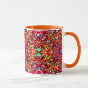 Caneca Pintura de redemoinho abstrato colorido fofo