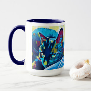 Caneca Pintura de Retrato de Gato Personalizado - Amado P