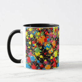 Caneca Pintura de Salpicos de Arco-íris PD