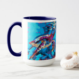 Caneca Pintura de Tartaruga Marinha - Decoração de Casa d