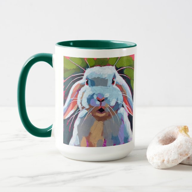Caneca Pintura do Coelho de Páscoa - Presente para o Feri (Com Donut)