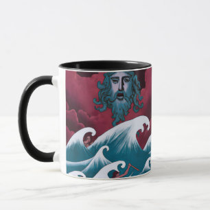 Caneca Pintura do óleo de Crimson Neptune