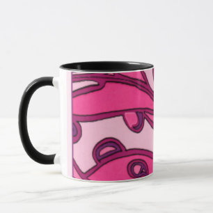Caneca Pintura do painel cor-de-rosa abstrato