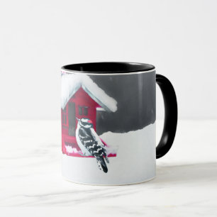 Caneca Pintura do Pica-Pau Downy - Arte Original