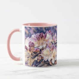 Caneca Pintura em aquarela com flor de azeea roxa