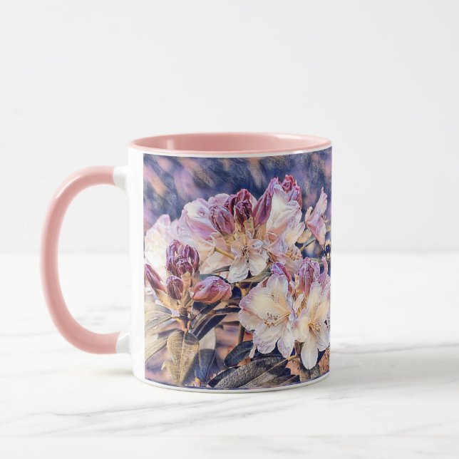 Caneca Pintura em aquarela com flor de azeea roxa (Esquerda)