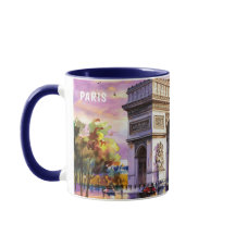 Pintura em Aquarela de Pontos Turísticos de Paris