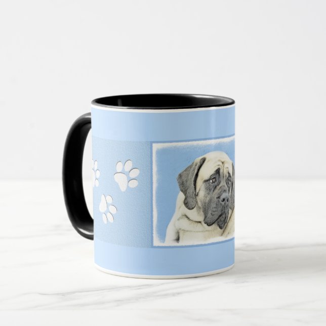 Caneca Pintura em Inglês Mastiff (Fawn) - Arte Original p (Frente Esquerda)