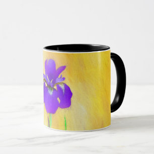 Caneca Pintura em Íris com pérola - Cão original branco A