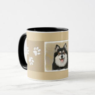 Caneca Pintura em Lapfund, Finlandês - Arte Cão Original 