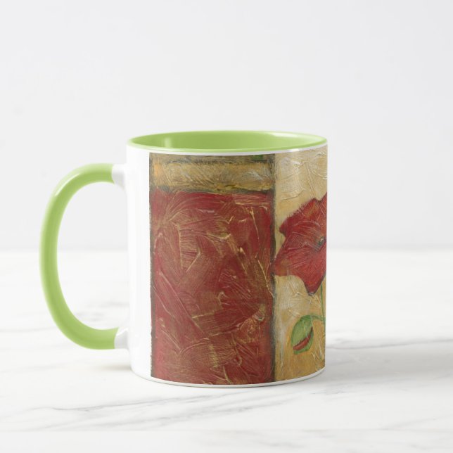 Caneca Pintura Floral com Traços Visíveis do Pincel (Esquerda)