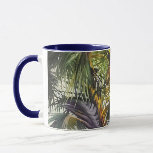 Caneca Pintura Original de Palmeira Tropical