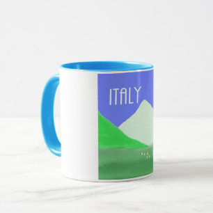 Caneca pintura paisagística em itália