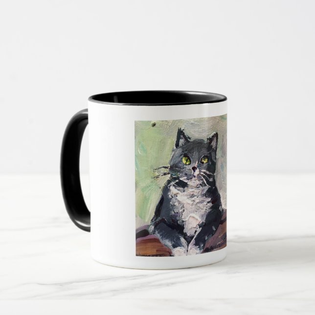 Caneca pintura realista, gato (Frente Esquerda)