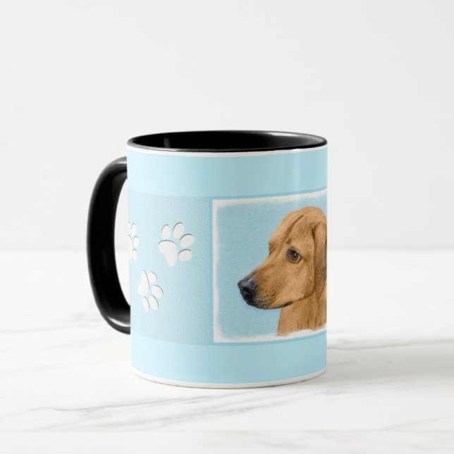 Caneca Pintura Ridgeback da Rodésia - Arte Cachorra Origi (Frente Esquerda)