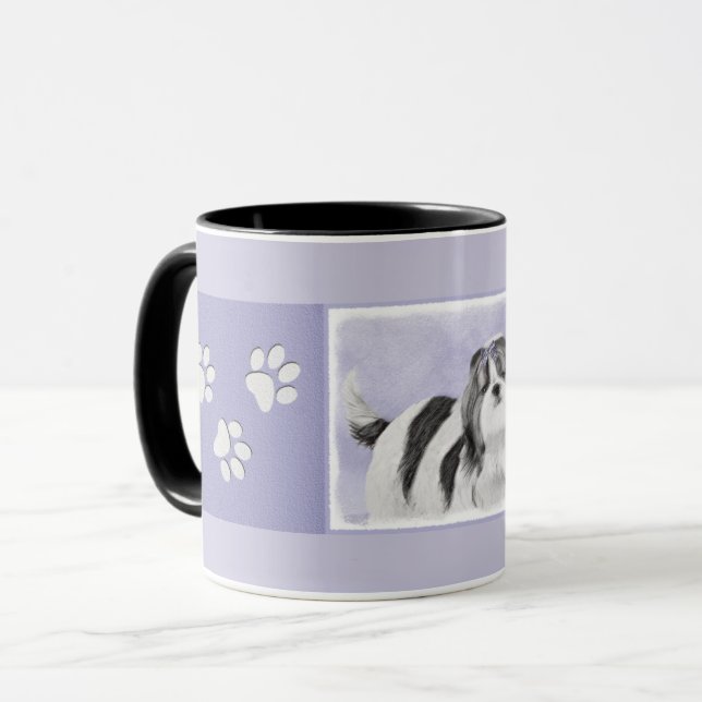 Caneca Pintura Shih Tzu - Arte Cachorosa Original (Frente Esquerda)