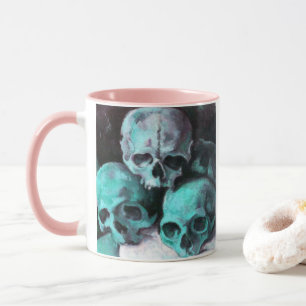 Caneca Pirâmide de crânios após Cezanne